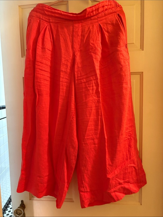 Athleta Pants - Women’s Orange Casual Linen-Blend Cullottes